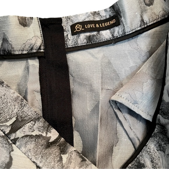 ADDITION ELLE - Love & Legend Grey & Black Rose Floral Printed Mid Length Skirt - Picture 8 of 14